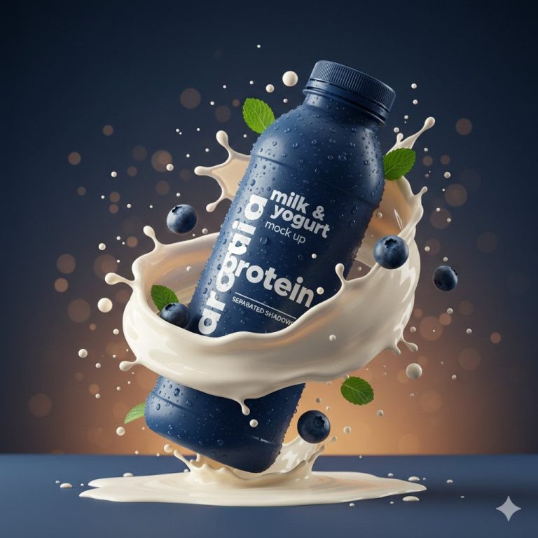 Hero shot sản phẩm với hiệu ứng splash