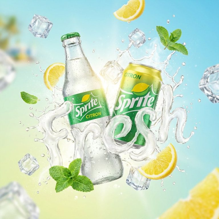 Hero shot sản phẩm với hiệu ứng splash